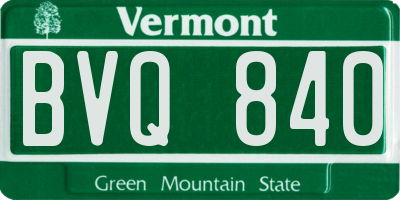 VT license plate BVQ840