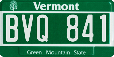 VT license plate BVQ841