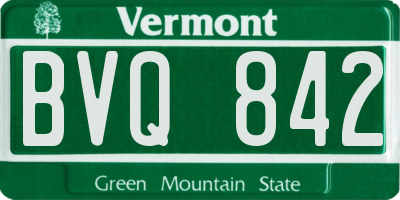 VT license plate BVQ842