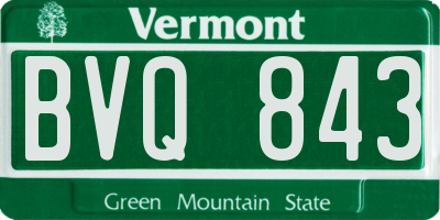 VT license plate BVQ843