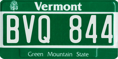 VT license plate BVQ844