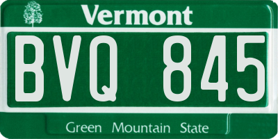 VT license plate BVQ845
