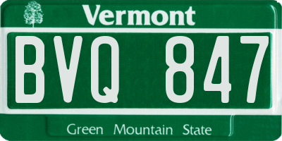 VT license plate BVQ847