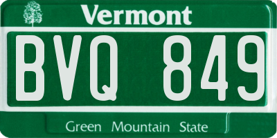 VT license plate BVQ849