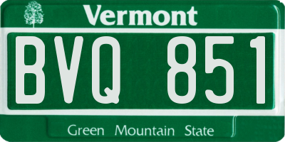 VT license plate BVQ851