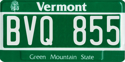 VT license plate BVQ855