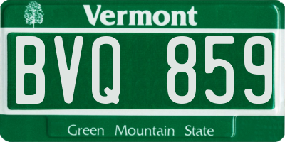 VT license plate BVQ859