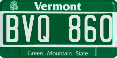 VT license plate BVQ860