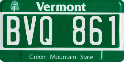 VT license plate BVQ861