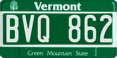 VT license plate BVQ862