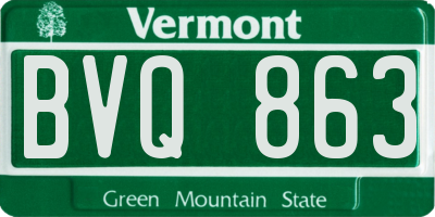 VT license plate BVQ863