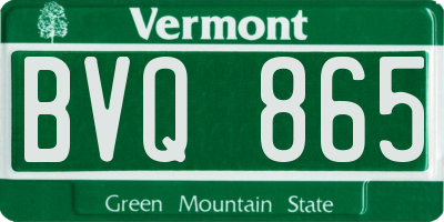 VT license plate BVQ865