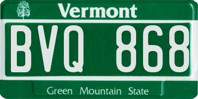 VT license plate BVQ868