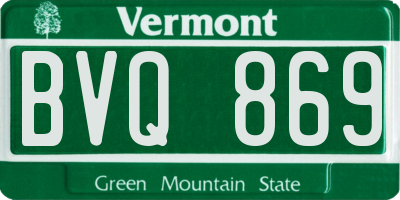 VT license plate BVQ869