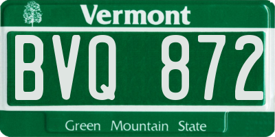VT license plate BVQ872