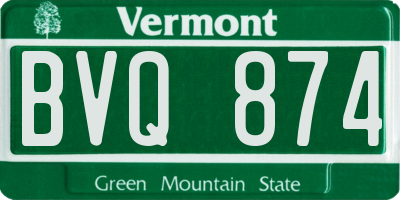 VT license plate BVQ874