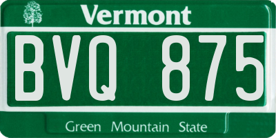 VT license plate BVQ875