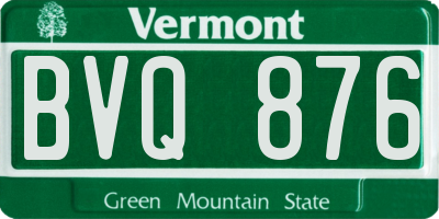 VT license plate BVQ876