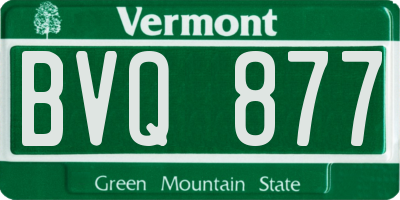 VT license plate BVQ877