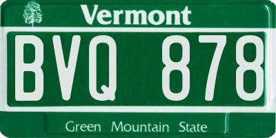 VT license plate BVQ878
