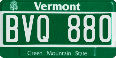 VT license plate BVQ880