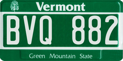 VT license plate BVQ882