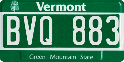 VT license plate BVQ883