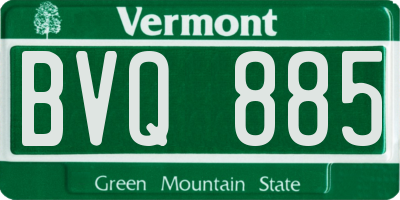 VT license plate BVQ885