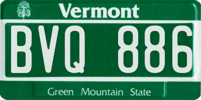 VT license plate BVQ886
