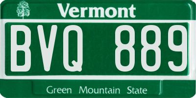 VT license plate BVQ889