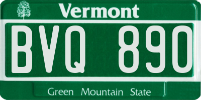 VT license plate BVQ890