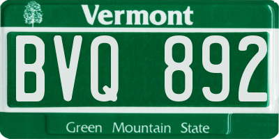 VT license plate BVQ892