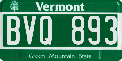 VT license plate BVQ893