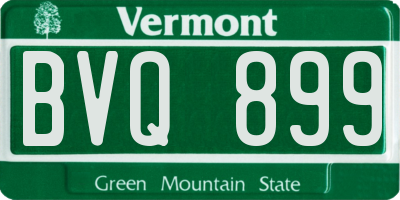 VT license plate BVQ899