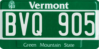 VT license plate BVQ905