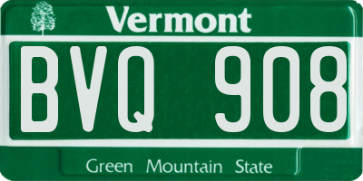 VT license plate BVQ908
