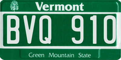 VT license plate BVQ910