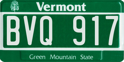 VT license plate BVQ917