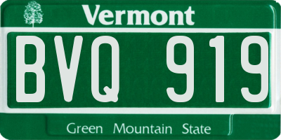 VT license plate BVQ919