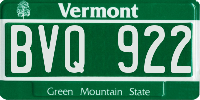 VT license plate BVQ922