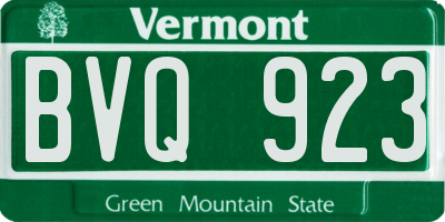 VT license plate BVQ923