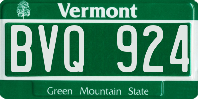 VT license plate BVQ924