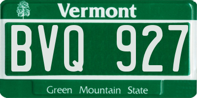 VT license plate BVQ927