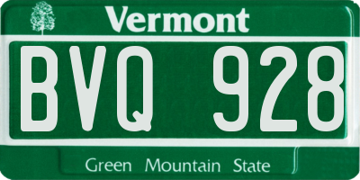 VT license plate BVQ928