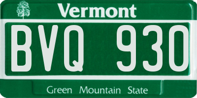 VT license plate BVQ930