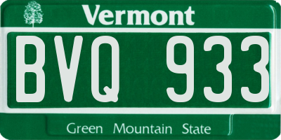 VT license plate BVQ933