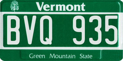 VT license plate BVQ935