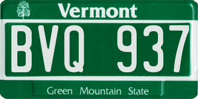 VT license plate BVQ937