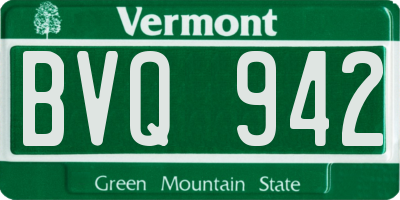 VT license plate BVQ942