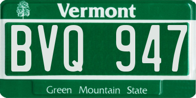 VT license plate BVQ947